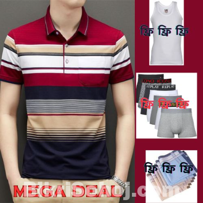 MENS POLO SHIRT ফ্রি আছে সাথে গেঞ্জী,আন্ডার গার্মেন্টস,রুমাল